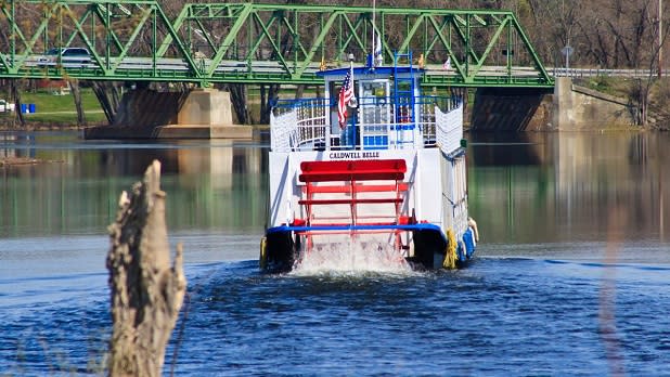The Caldwell Belle boat touring Champlain Canal and Hudson River