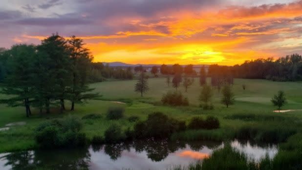 Sunset over the Barracks golf course