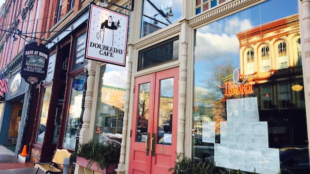 street view of Doubleday Cafe sign and store front