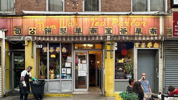 Exterior of the Nom Wah Tea Parlor in Chinatown, NYC