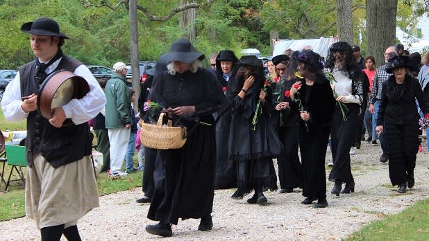 A procession demonstrating the Victorian funerary practices at Sagtikos Manor