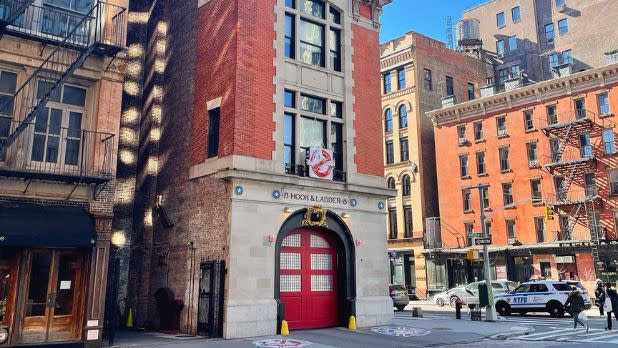 The front of Ghostbusters HQ in Soho New York City