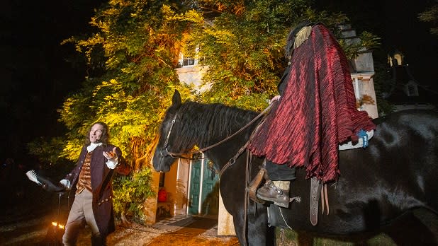 Actors perform the Legend of Sleepy Hollow at Washington Irving's Sunnyside estate