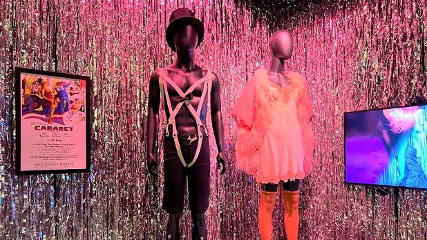 Costumes from the musical "Cabaret" on display at the Museum of Broadway in New York City