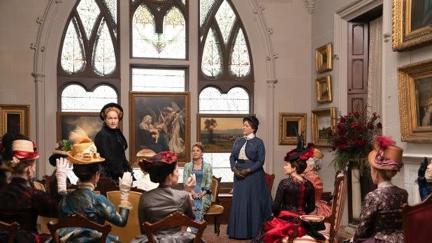 American Red Cross meeting at Lyndhurst Mansion in The Gilded Age