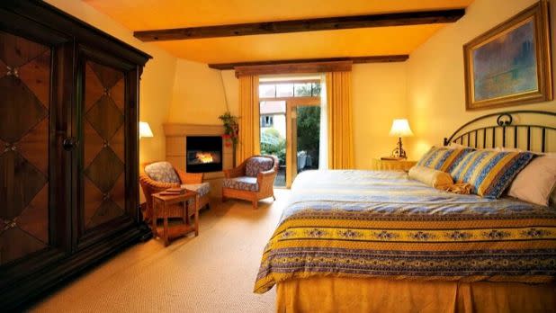 A photo of the guest room at Mirbeau Inn and Spa