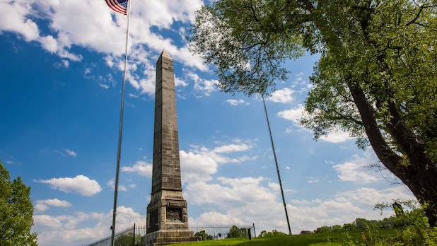 Oriskany Battlefield monument on a sunny day