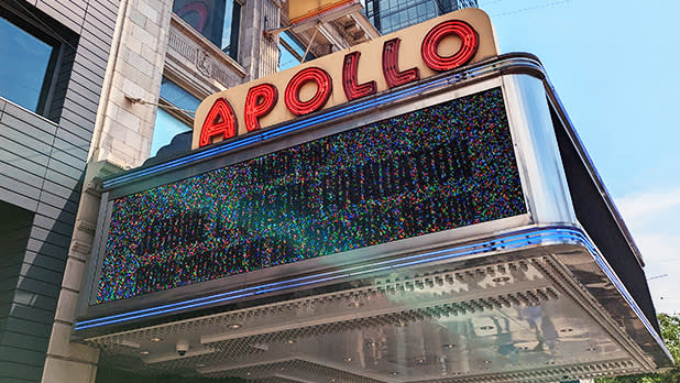 The marquee outside the Apollo Theater in Harlem