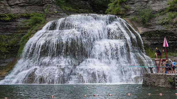 A waterfall at Robert H. Treman State Park