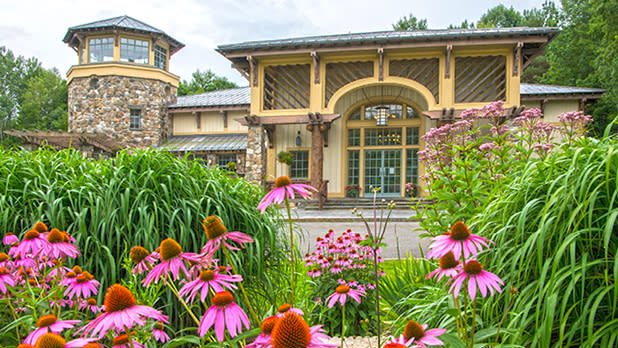 Roger Tory Peterson exterior with flowers