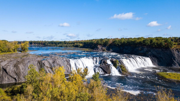 A landscape view of Falls View Park in Cohoes