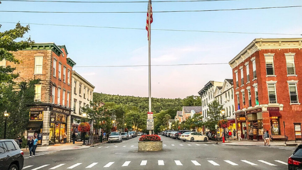 A distance picture of Main Street in Cooperstown