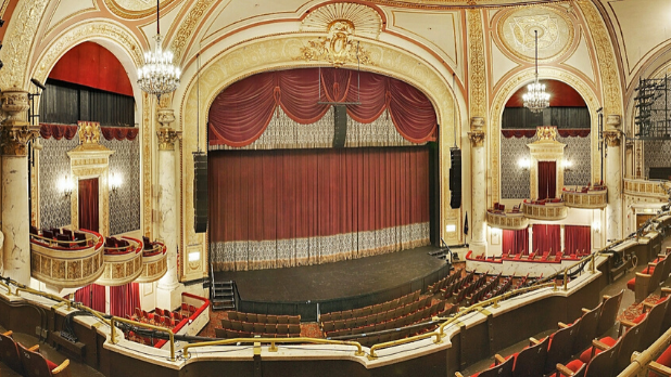 A photo of the main stage at Proctor Theatre