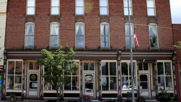 Exterior of brick opera house
