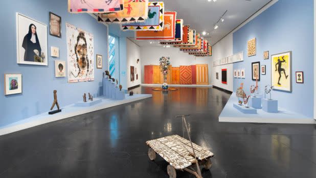 Interior of art gallery