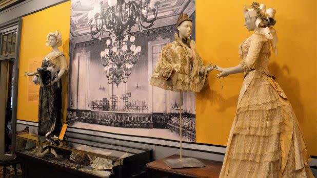 Historical clothing on display