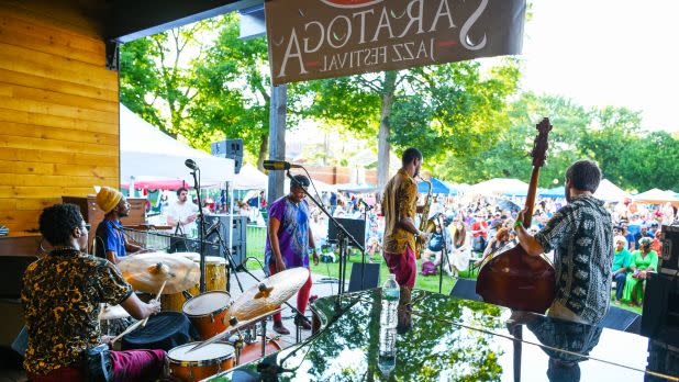View of concert at the Freihofer’s Saratoga Jazz Festival