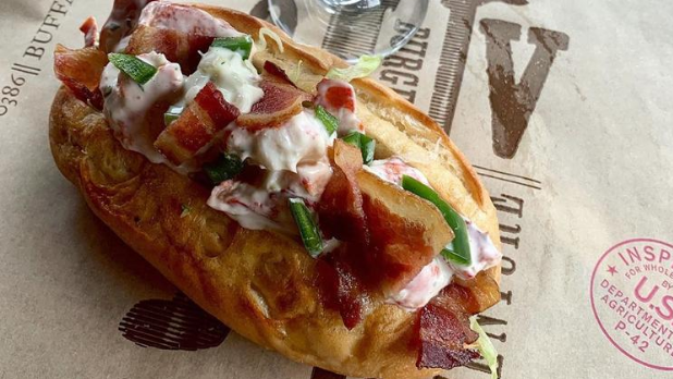 A Lobster Roll with bacon and chives from Allen Venture Burger
