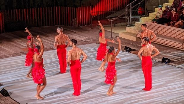 Dancers at a Ballet Hispánico outdoor performance