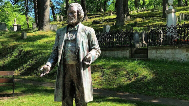 The Frederick Douglass statue at the Mount Hope Cemetery in Rochester