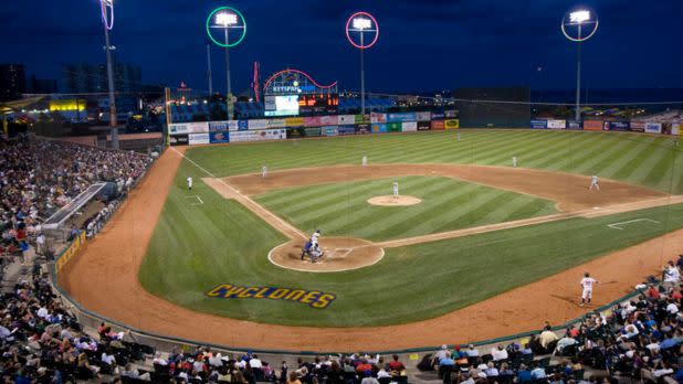 Baseball field at night