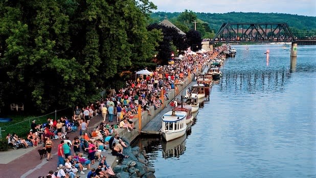 Crowds and boats gather for the annual Steamboat Rally in Waterford