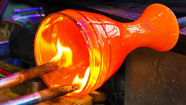 Glass blowing at museum