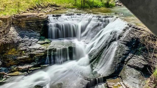 View overlooking Mine Kill Falls in spring