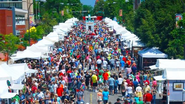 View of crowd at the Allentown Arts Festival