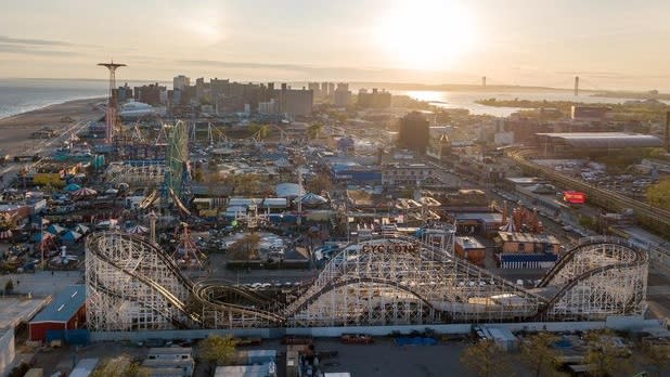 Aerial view of Luna Park on a sunny day