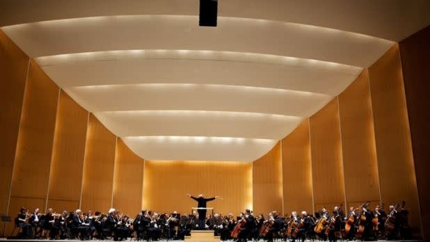 The Buffalo Symphony Orchestra performing on stage