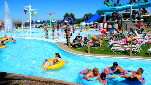 Families at Seabreeze Amusement Park in New York