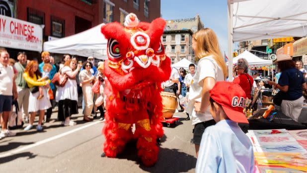 Festival and parade in NYC street