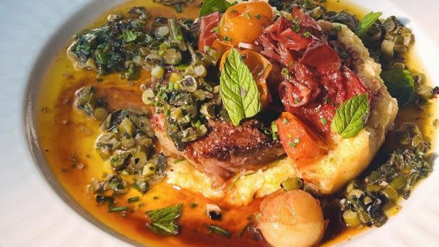 Colorful and elegantly plated food
