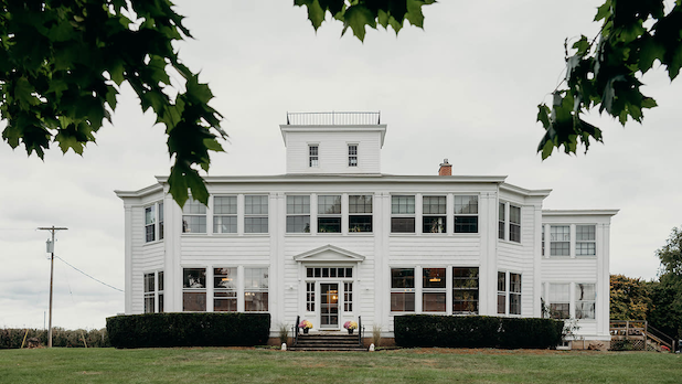 exterior of a white manor house