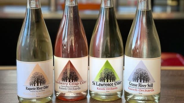 Four bottles of cider from Kaneb Orchards