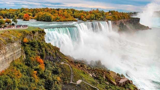 Fall foliage surrounding Niagara Falls