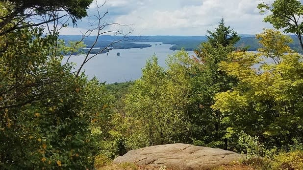 A view of Cranberry Lake from an overlook at the campground