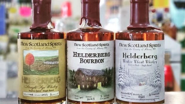 Three bottles of  of New Scotland Spirits Helderberg line