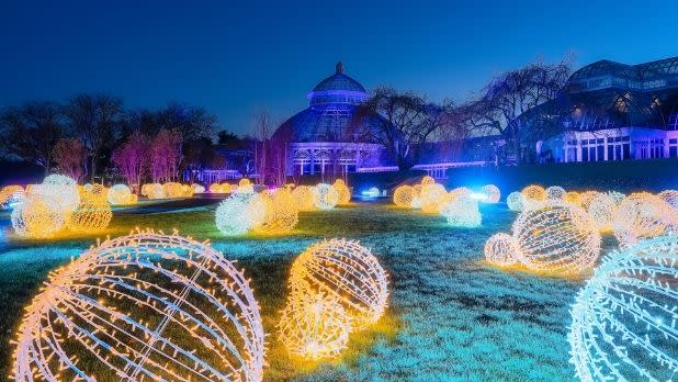 Holiday lights at GLOW at the New York Botanical Garden