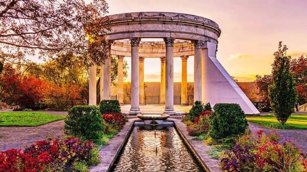 Temple of the Sky at sunset at Untermyer Gardens