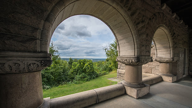 A view of the Hudson River Valley from Oakwood Cemetery in Troy