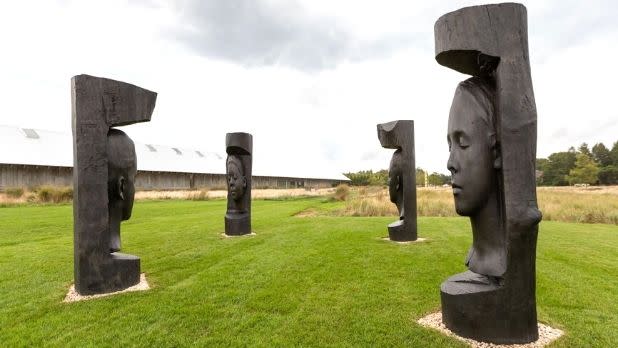 Jaume Plensa sculptures outdoors at the Parrish Art Museum