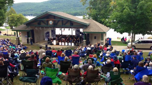 Summer concert at pavilion in Lake George