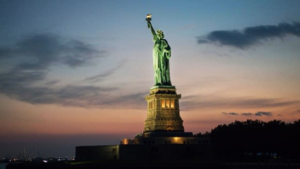 Statue of Liberty at night