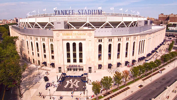 An aerial view of Yankee Stadium in the Bronx