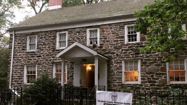 Old stone house style exterior of the Bronx Historical Society