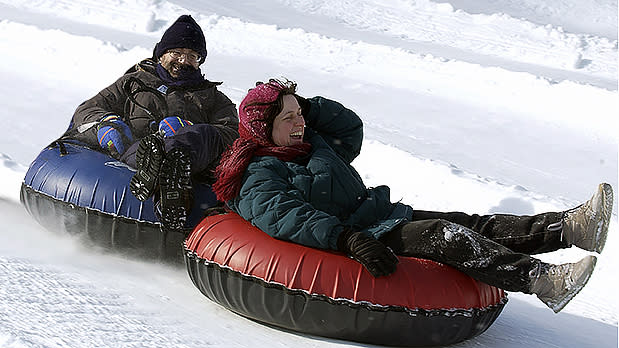 Snow tubing at Hunter Mountain. Photogaph by NYS ESD