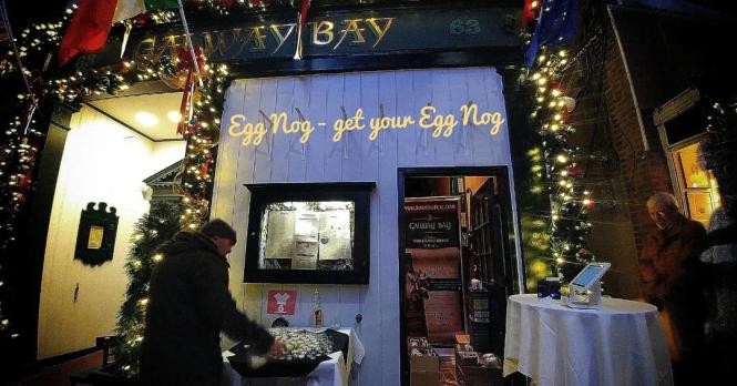 Galway Bay sells their famous eggnog outside of their bar on Maryland Avenue