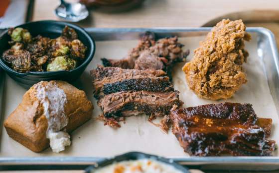 Chicken and Andouille Gumbo, Fried Chicken, Brikset, Bacon Pepperjack Mac and Cheese, St. Louis Ribs - Frey Smoked Meat Company